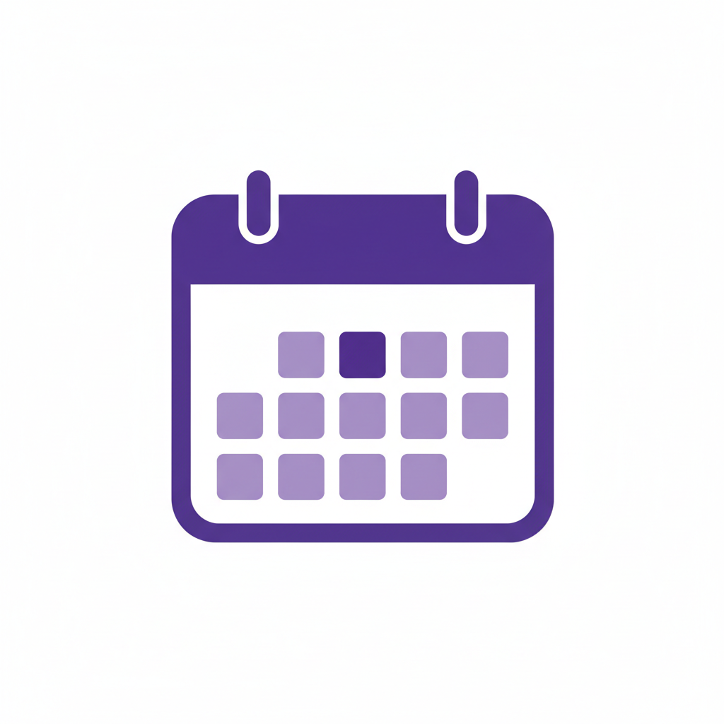 purple icon of a calander 